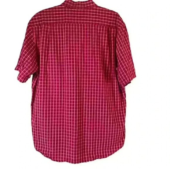 IZOD Saltwater Relaxed Classics Red White Plaid Blue Button Up men’s size Large - Picture 7 of 10